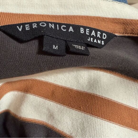 Veronica Beard Bertie Cotton Layered Top in Charcoal Multi M - Picture 6 of 14